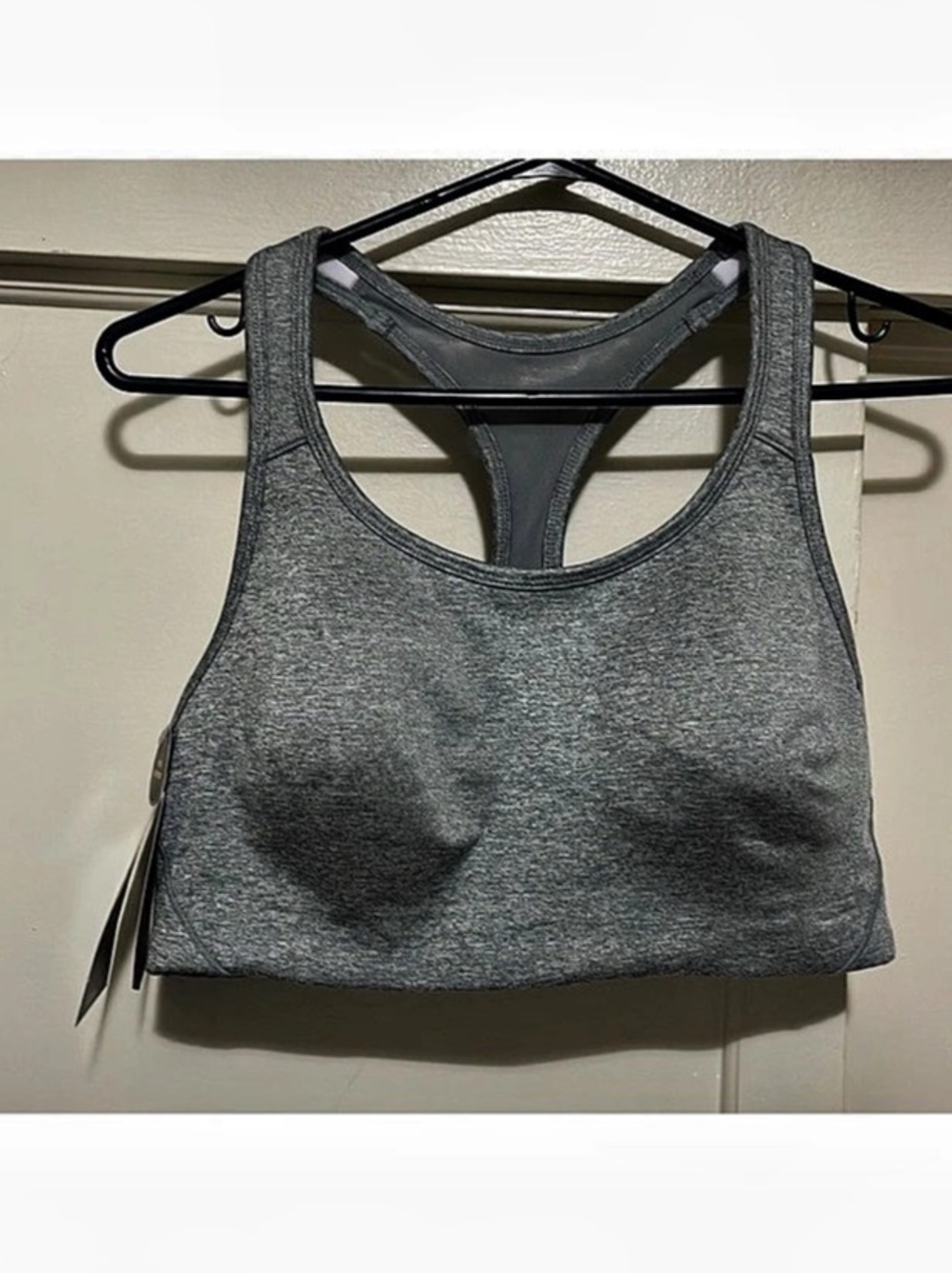 Avia Racerback Sports Bra with Mesh Detail Gray XL